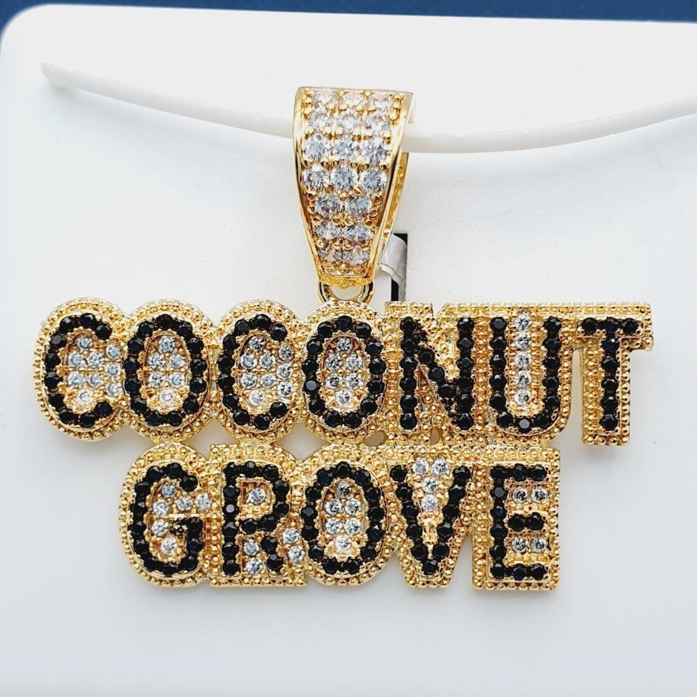 "14K Gold Plated Cubic Zircon Pendant, INUS1BR220